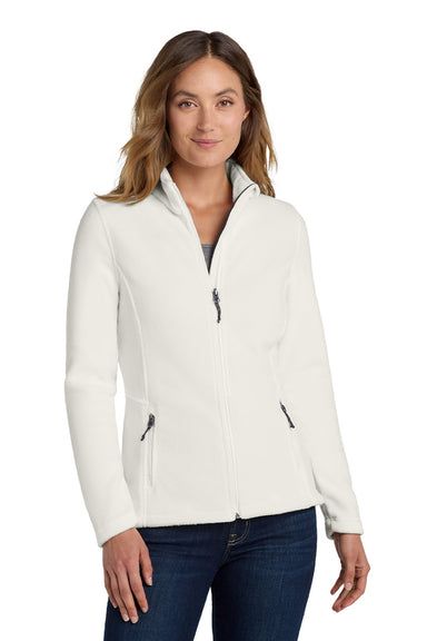 Port Authority L217 Womens Full Zip Fleece Jacket Winter White Model Front