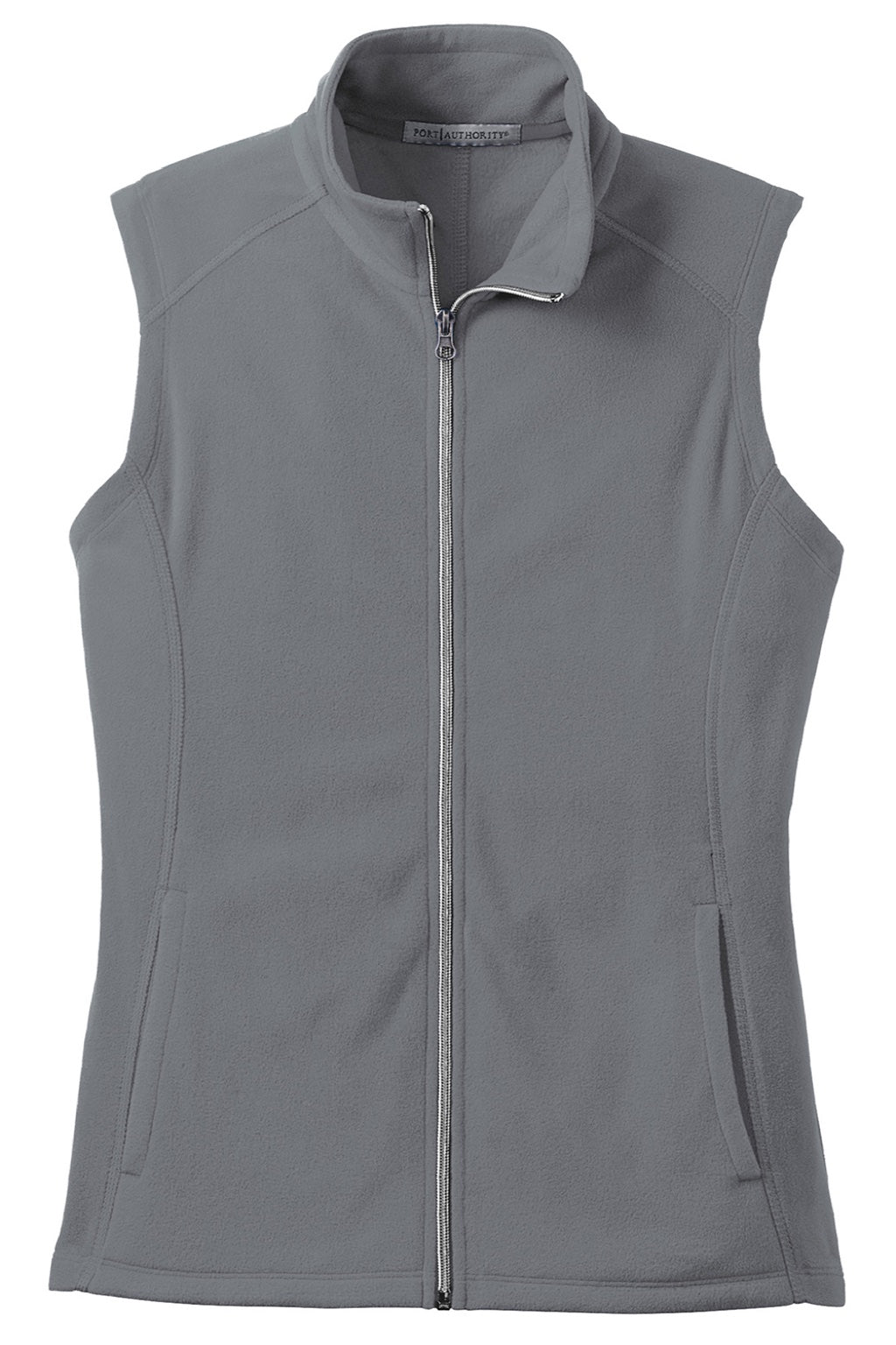Port Authority L226 Womens Pill Resistant Microfleece Full Zip Vest Pearl Grey Flat Front