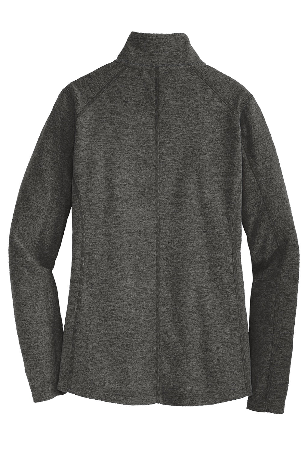 Port Authority L235 Womens Pill Resistant Heather Microfleece Full Zip Sweatshirt w/ Pockets Heather Charcoal Black Flat Back