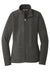 Port Authority L235 Womens Pill Resistant Heather Microfleece Full Zip Sweatshirt w/ Pockets Heather Charcoal Black Flat Front