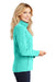 Port Authority L235 Womens Pill Resistant Heather Microfleece Full Zip Sweatshirt w/ Pockets Heather Aqua Green Model Side