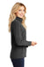 Port Authority L235 Womens Pill Resistant Heather Microfleece Full Zip Sweatshirt w/ Pockets Heather Charcoal Black Model Side