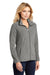 Port Authority L235 Womens Pill Resistant Heather Microfleece Full Zip Sweatshirt w/ Pockets Heather Pearl Grey Model 3q