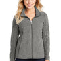 Port Authority Womens Pill Resistant Heather Microfleece Full Zip Sweatshirt w/ Pockets - Heather Pearl Grey