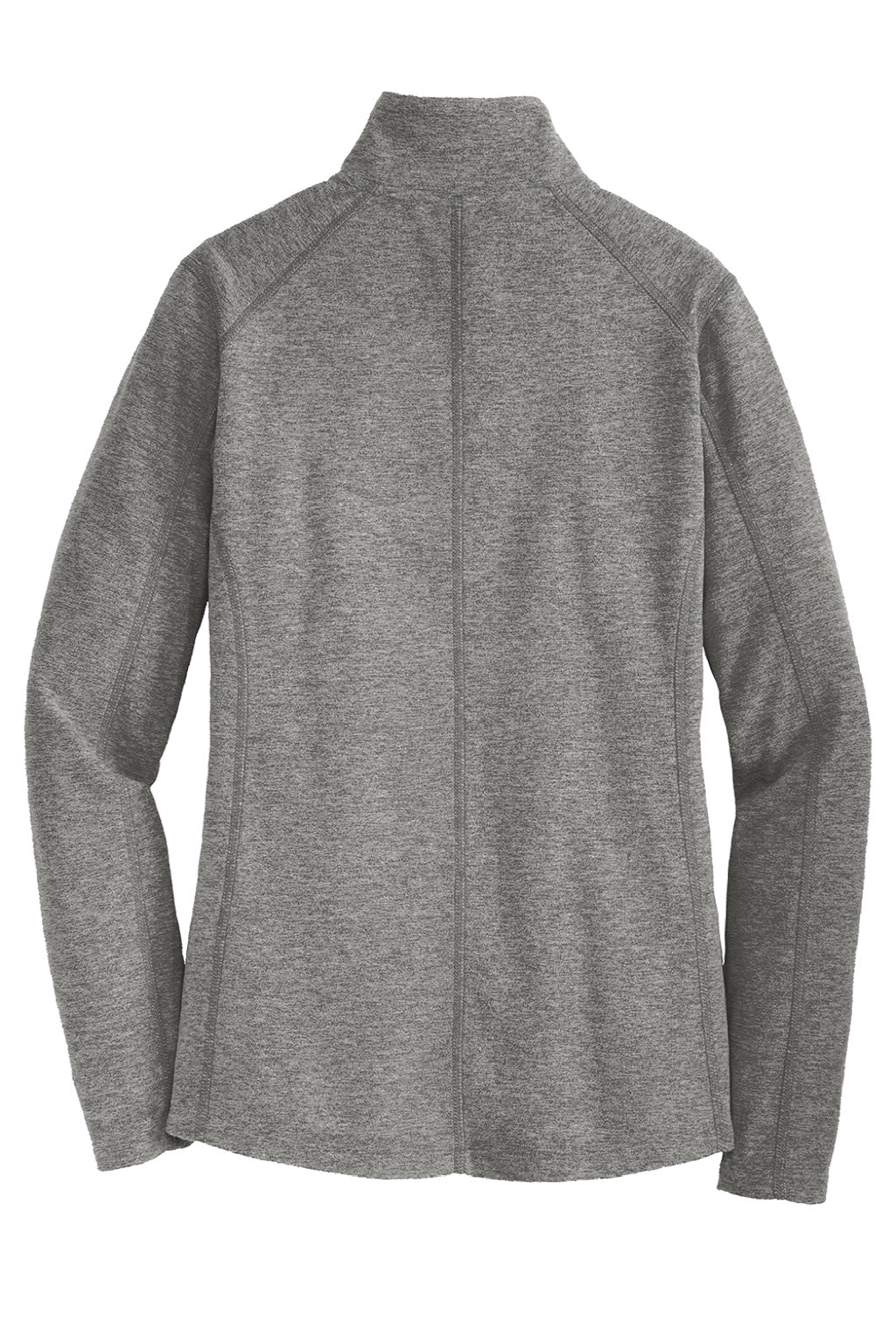 Port Authority L235 Womens Pill Resistant Heather Microfleece Full Zip Sweatshirt w/ Pockets Heather Pearl Grey Flat Back