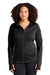 Sport-Tek L248 Womens Tech Moisture Wicking Fleece Full Zip Hooded Sweatshirt Hoodie w/ Pockets Black Model Front