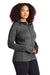 Sport-Tek L248 Womens Tech Moisture Wicking Fleece Full Zip Hooded Sweatshirt Hoodie w/ Pockets Heather Graphite Grey Model 3q