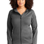 Sport-Tek Womens Tech Moisture Wicking Fleece Full Zip Hooded Sweatshirt Hoodie w/ Pockets - Heather Graphite Grey