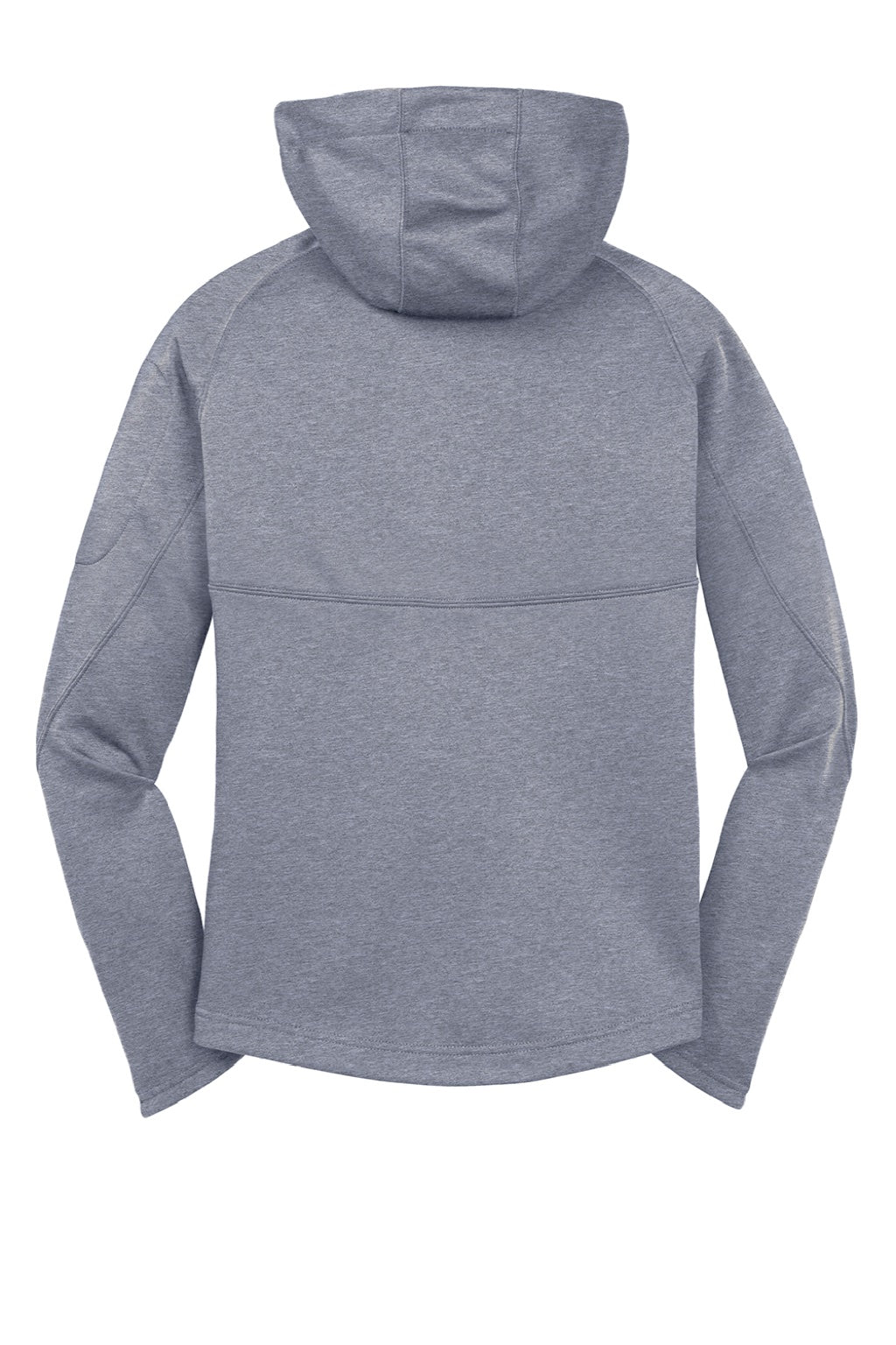 Sport-Tek L248 Womens Tech Moisture Wicking Fleece Full Zip Hooded Sweatshirt Hoodie w/ Pockets Heather Grey Flat Back