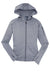 Sport-Tek L248 Womens Tech Moisture Wicking Fleece Full Zip Hooded Sweatshirt Hoodie w/ Pockets Heather Grey Flat Front