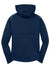 Sport-Tek L248 Womens Tech Moisture Wicking Fleece Full Zip Hooded Sweatshirt Hoodie w/ Pockets True Navy Blue Flat Back