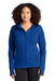 Sport-Tek L248 Womens Tech Moisture Wicking Fleece Full Zip Hooded Sweatshirt Hoodie w/ Pockets True Royal Blue Model Front