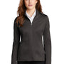 Port Authority Womens Diamond Fleece Full Zip Jacket - Heather Dark Charcoal Grey - Closeout