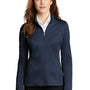 Port Authority Womens Diamond Fleece Full Zip Jacket - Heather Dress Blue Navy - Closeout