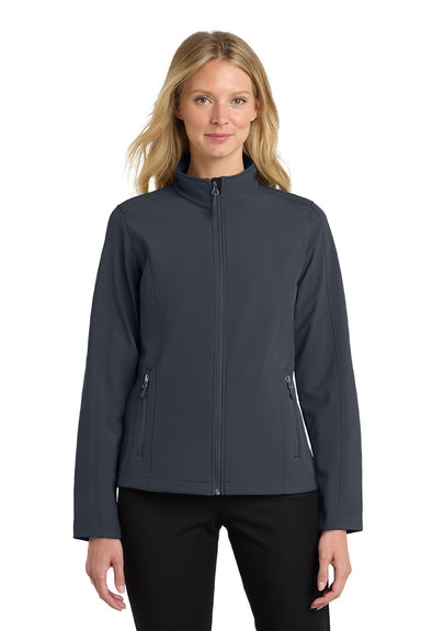 Port Authority L317 Womens Core Wind & Water Resistant Full Zip Jacket Battleship Grey Model Front