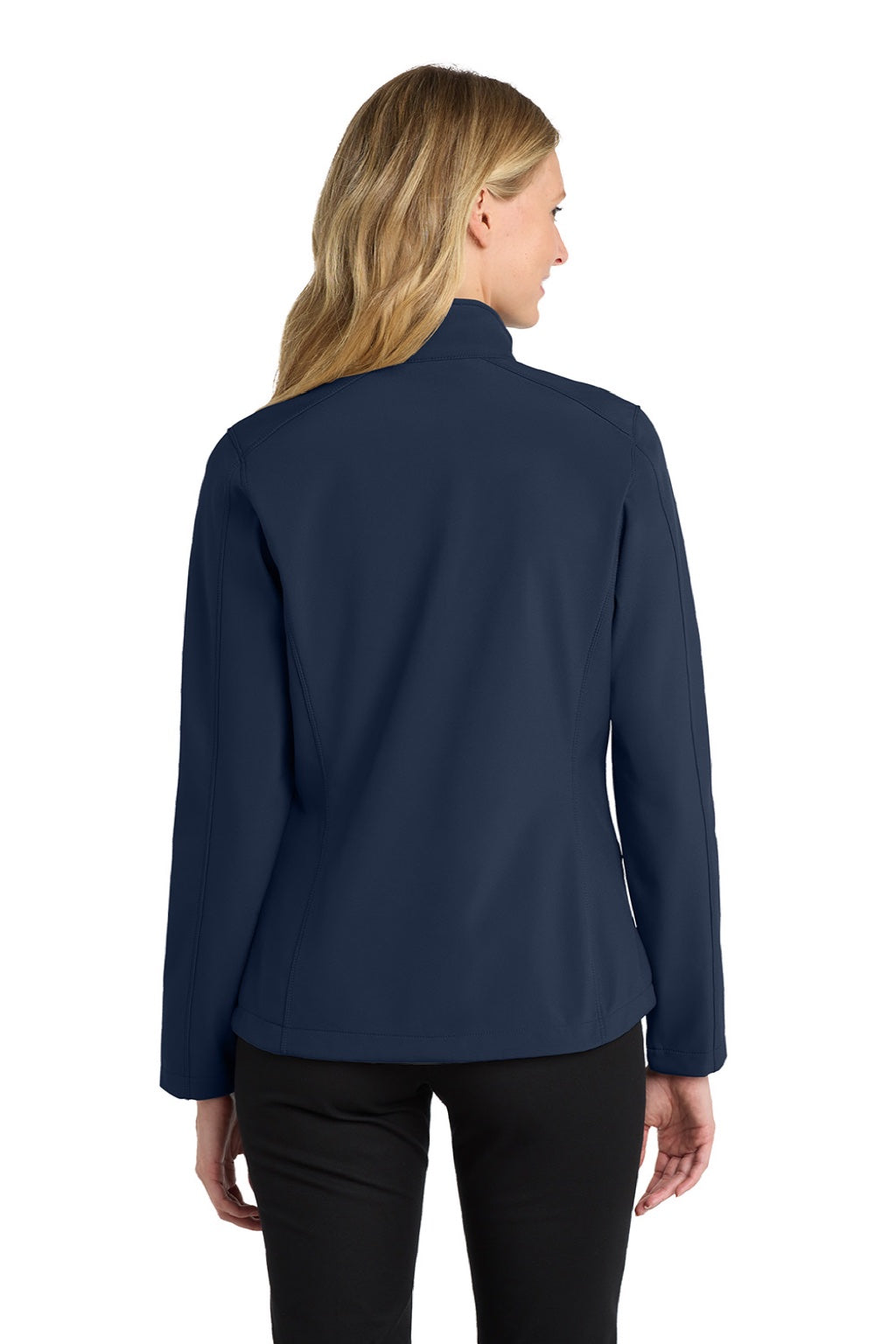 Port Authority L317 Womens Core Wind & Water Resistant Full Zip Jacket Dress Navy Blue Model Back