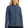 Port Authority Womens Core Wind & Water Resistant Full Zip Jacket - Heather Navy Blue