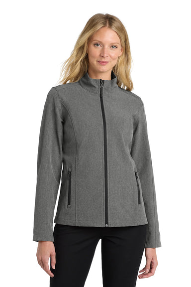 Port Authority L317 Womens Core Wind & Water Resistant Full Zip Jacket Heather Pearl Grey Model Front
