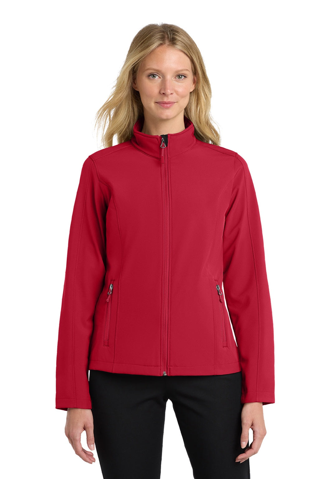 Port Authority L317 Womens Core Wind & Water Resistant Full Zip Jacket Rich Red Model Front