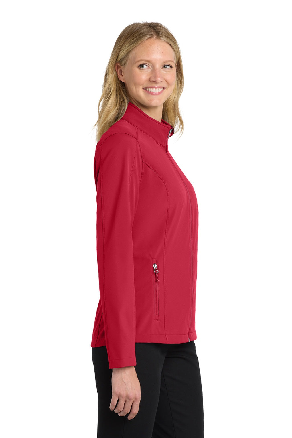 Port Authority L317 Womens Core Wind & Water Resistant Full Zip Jacket Rich Red Model Side