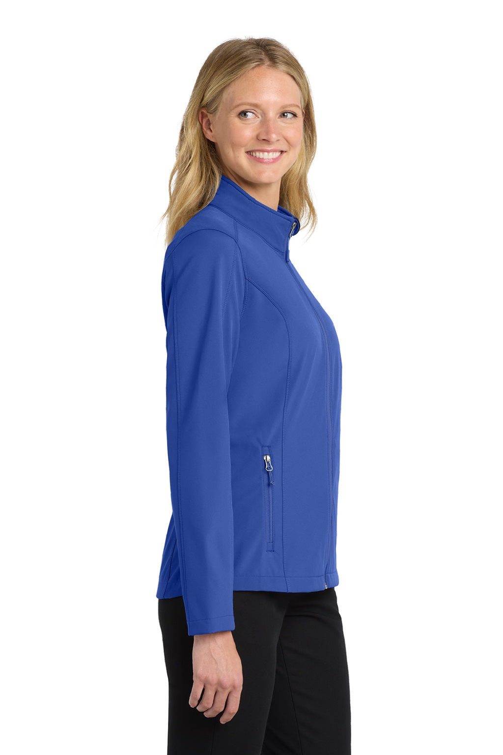 Port Authority L317 Womens Core Wind & Water Resistant Full Zip Jacket True Royal Blue Model Side