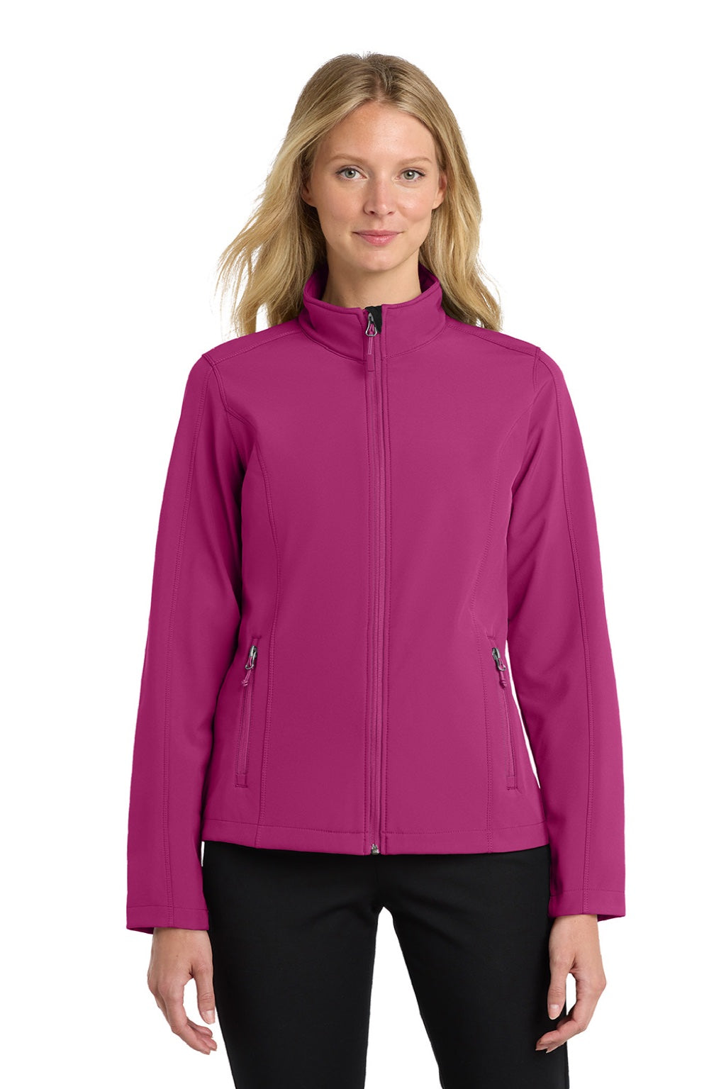 Port Authority L317 Womens Core Wind & Water Resistant Full Zip Jacket Very Berry Model Front