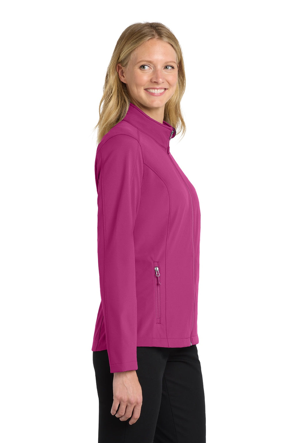 Port Authority L317 Womens Core Wind & Water Resistant Full Zip Jacket Very Berry Model Side