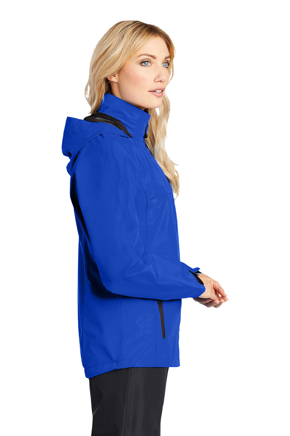 Port Authority L333 Womens Torrent Waterproof Full Zip Hooded Jacket True Royal Blue Model Side