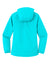 Port Authority L407 Womens Essential Waterproof Full Zip Hooded Rain Jacket Light Cyan Blue Flat Back