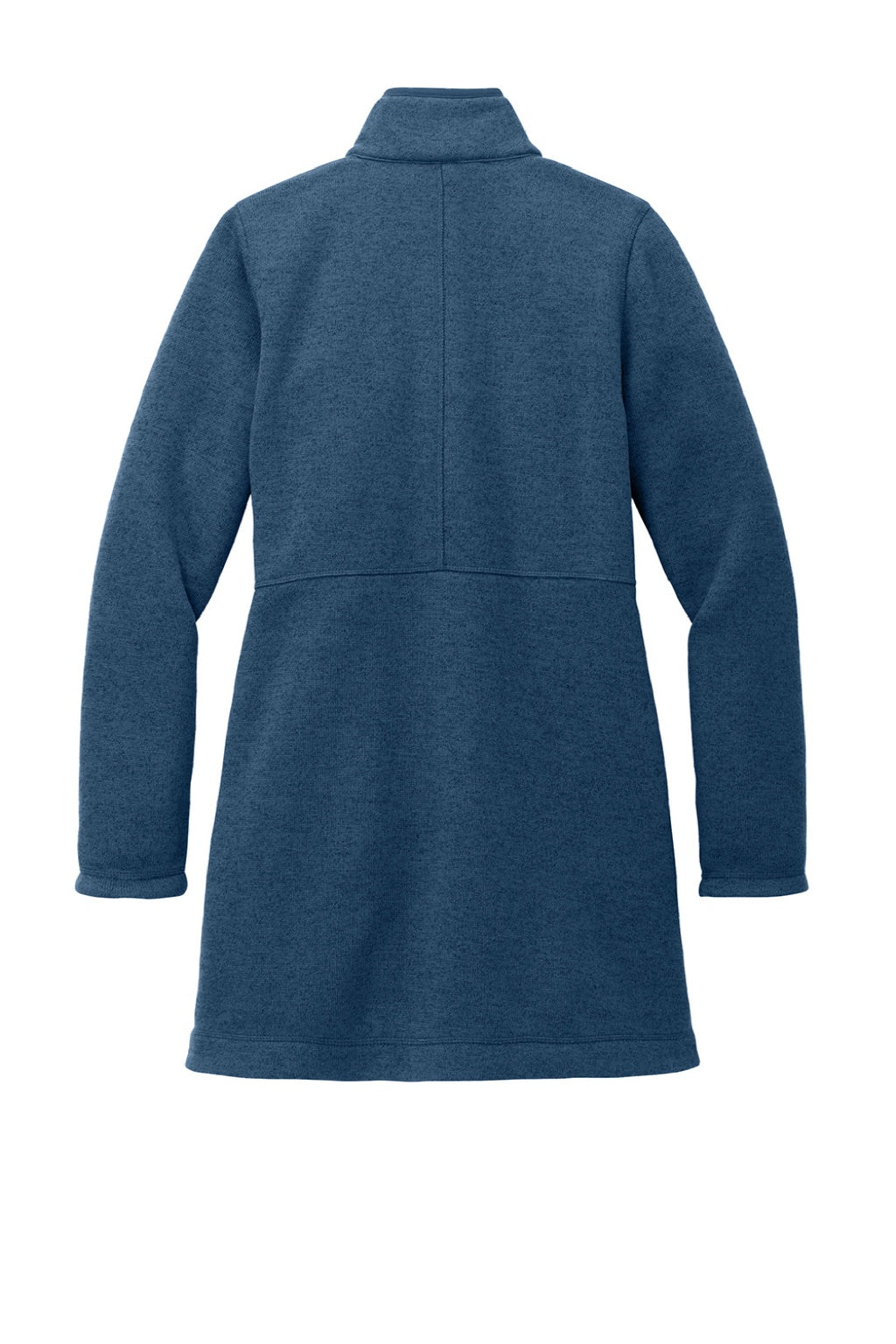 Port Authority L425 Womens Arc Pill Resistant Sweater Fleece Full Zip Long Jacket Heather Insignia Blue Flat Back