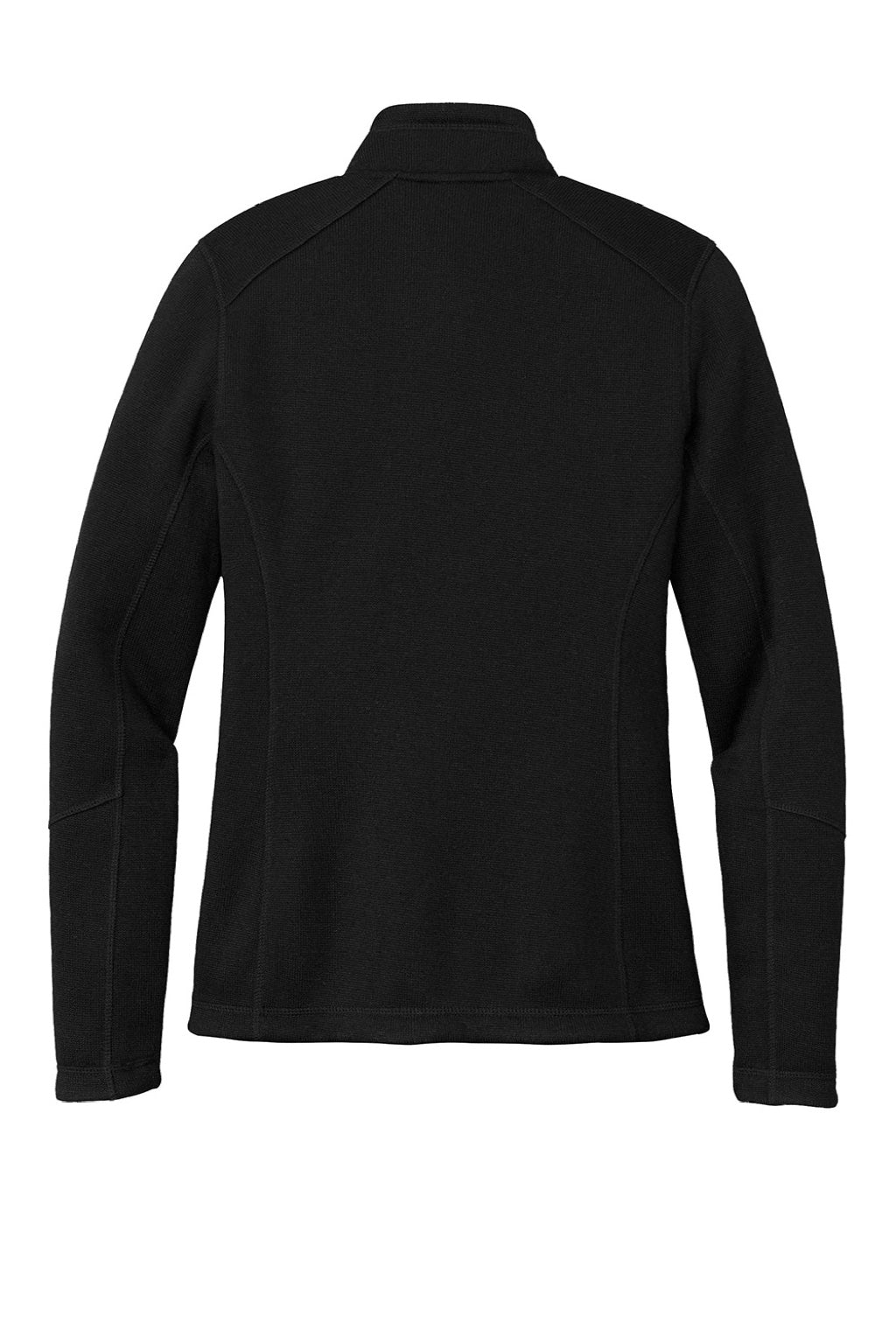 Port Authority L428 Womens Arc Pill Resistant Sweater Fleece Full Zip Jacket Deep Black Flat Back