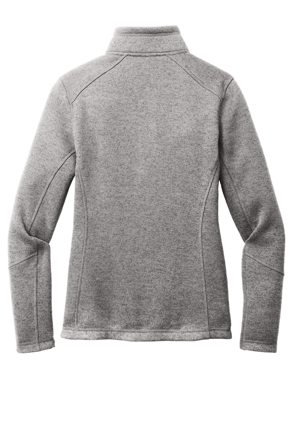 Port Authority L428 Womens Arc Pill Resistant Sweater Fleece Full Zip Jacket Heather Deep Smoke Grey Flat Back