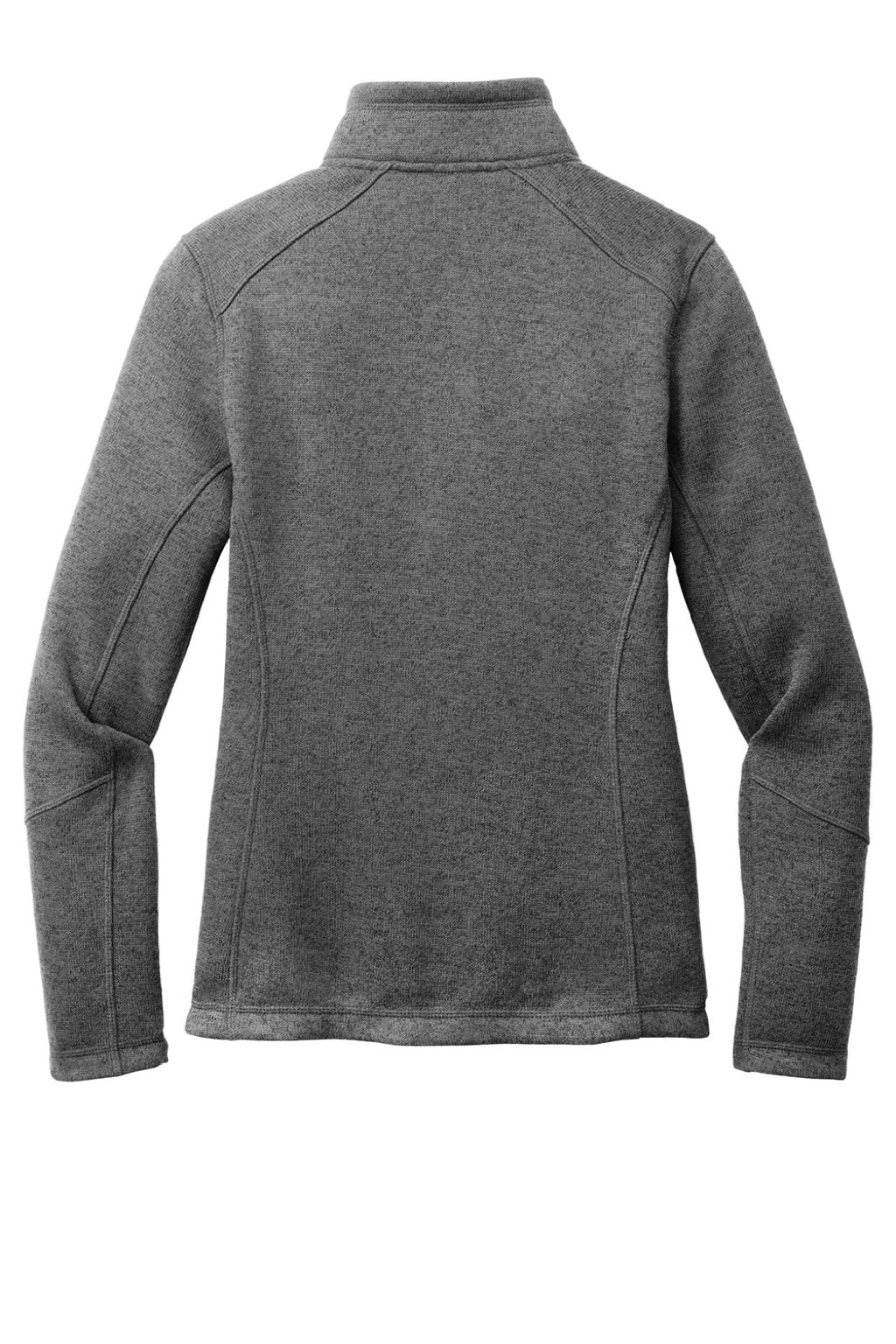 Port Authority L428 Womens Arc Pill Resistant Sweater Fleece Full Zip Jacket Heather Smoke Grey Flat Back