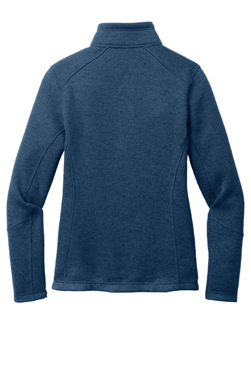 Port Authority L428 Womens Arc Pill Resistant Sweater Fleece Full Zip Jacket Heather Insignia Blue Flat Back