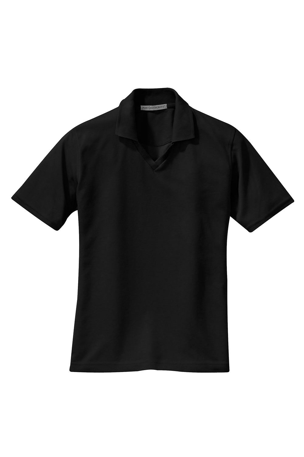 Port Authority L455 Womens Rapid Dry Moisture Wicking Short Sleeve Polo Shirt Jet Black Flat Front