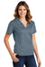 Sport-Tek L469 Womens Dri-Mesh Moisture Wicking Short Sleeve Polo Shirt Steel Grey Model 3q