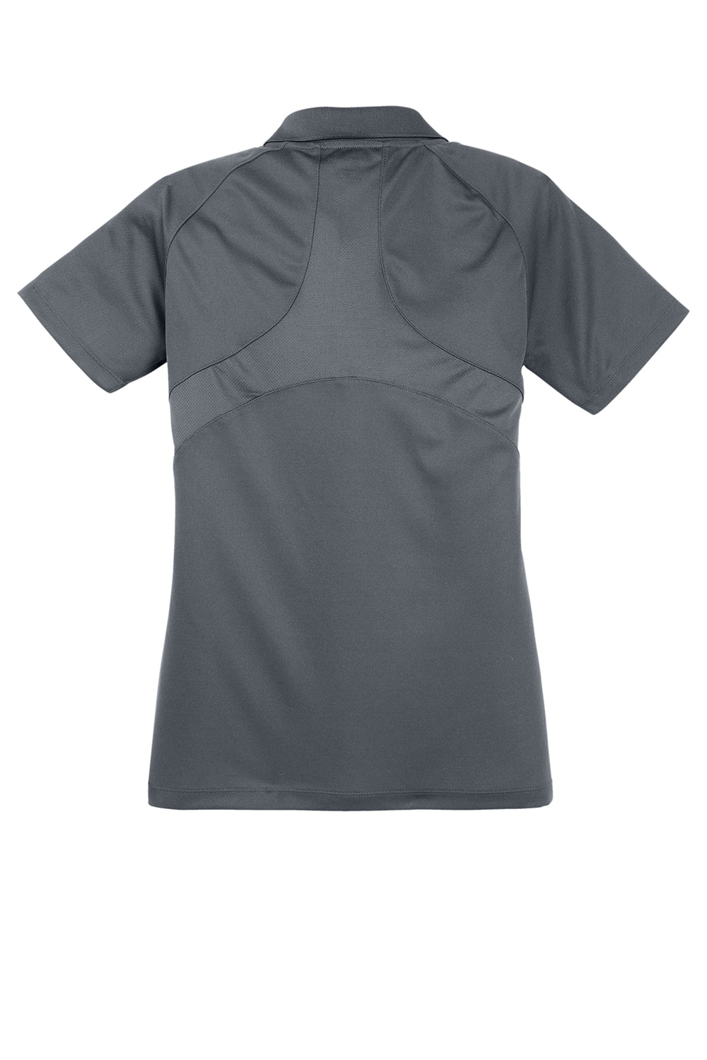 Sport-Tek L474 Womens Dri-Mesh Moisture Wicking Short Sleeve Polo Shirt Steel Grey Flat Back