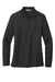 Port Authority L500LS Womens Silk Touch Wrinkle Resistant Long Sleeve Polo Shirt Black Flat Front