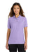 Port Authority L500 Womens Silk Touch Wrinkle Resistant Short Sleeve Polo Shirt Bright Lavender Purple Model Front