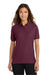 Port Authority L500 Womens Silk Touch Wrinkle Resistant Short Sleeve Polo Shirt Burgundy Model Front