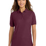 Port Authority Womens Silk Touch Wrinkle Resistant Short Sleeve Polo Shirt - Burgundy