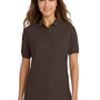 Port Authority Womens Silk Touch Wrinkle Resistant Short Sleeve Polo Shirt - Coffee Bean Brown