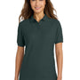 Port Authority Womens Silk Touch Wrinkle Resistant Short Sleeve Polo Shirt - Dark Green