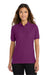 Port Authority L500 Womens Silk Touch Wrinkle Resistant Short Sleeve Polo Shirt Deep Berry Purple Model Front