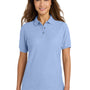 Port Authority Womens Silk Touch Wrinkle Resistant Short Sleeve Polo Shirt - Light Blue