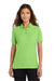 Port Authority L500 Womens Silk Touch Wrinkle Resistant Short Sleeve Polo Shirt Lime Green Model Front