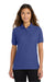 Port Authority L500 Womens Silk Touch Wrinkle Resistant Short Sleeve Polo Shirt Mediterranean Blue Model Front