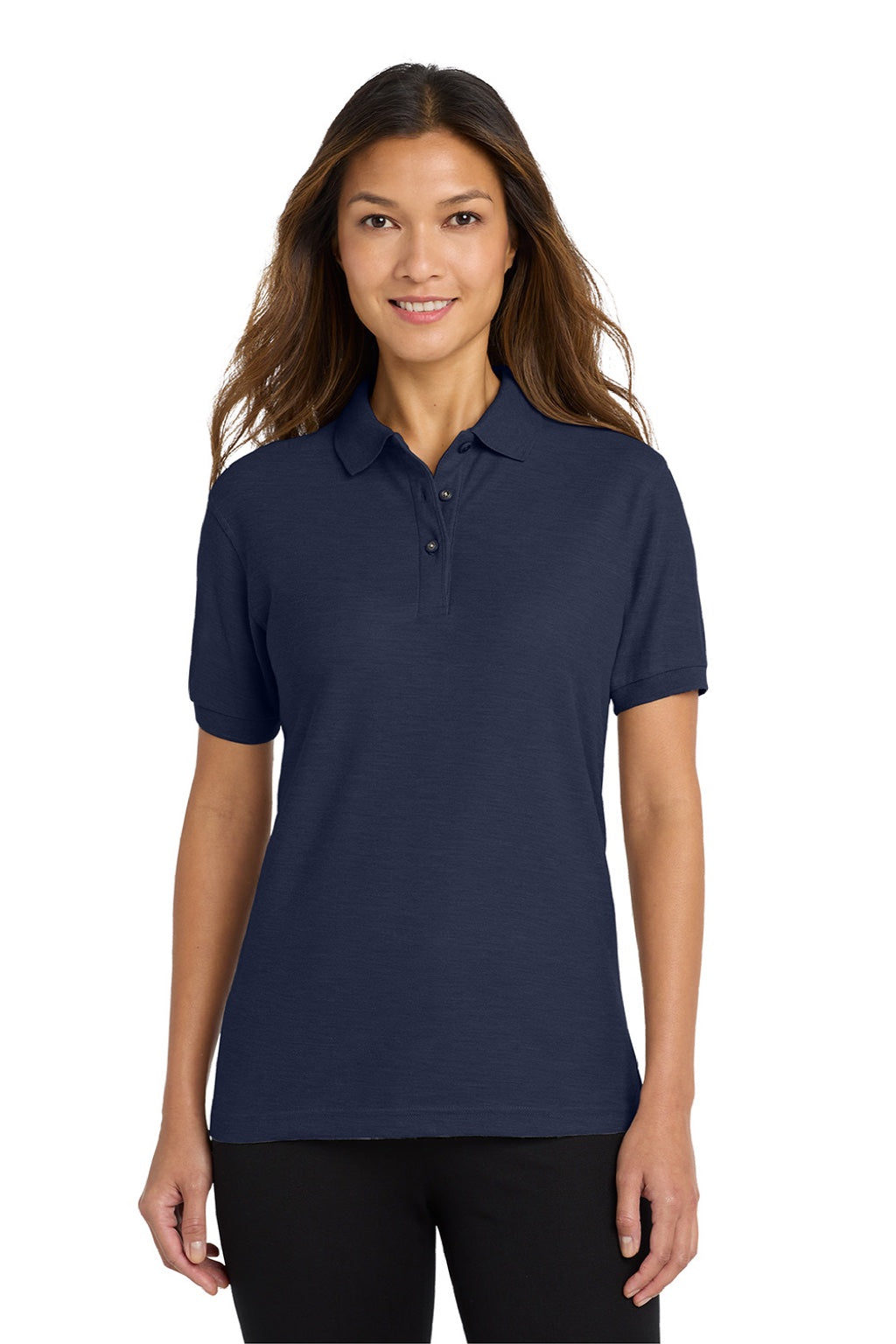 Port Authority L500 Womens Navy Blue Silk Touch Wrinkle Resistant