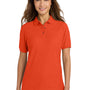 Port Authority Womens Silk Touch Wrinkle Resistant Short Sleeve Polo Shirt - Orange