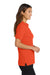 Port Authority L500 Womens Silk Touch Wrinkle Resistant Short Sleeve Polo Shirt Orange Model Side